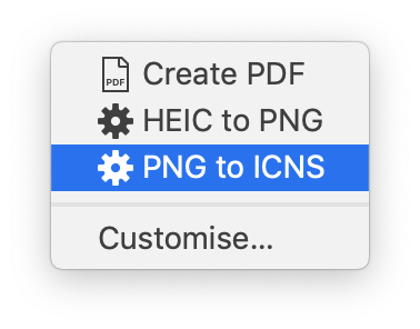 Convert PNG to ICNS on Right Click [Mac OS]