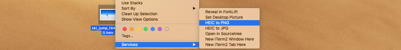 Convert HEIC to PNG on Right-Click