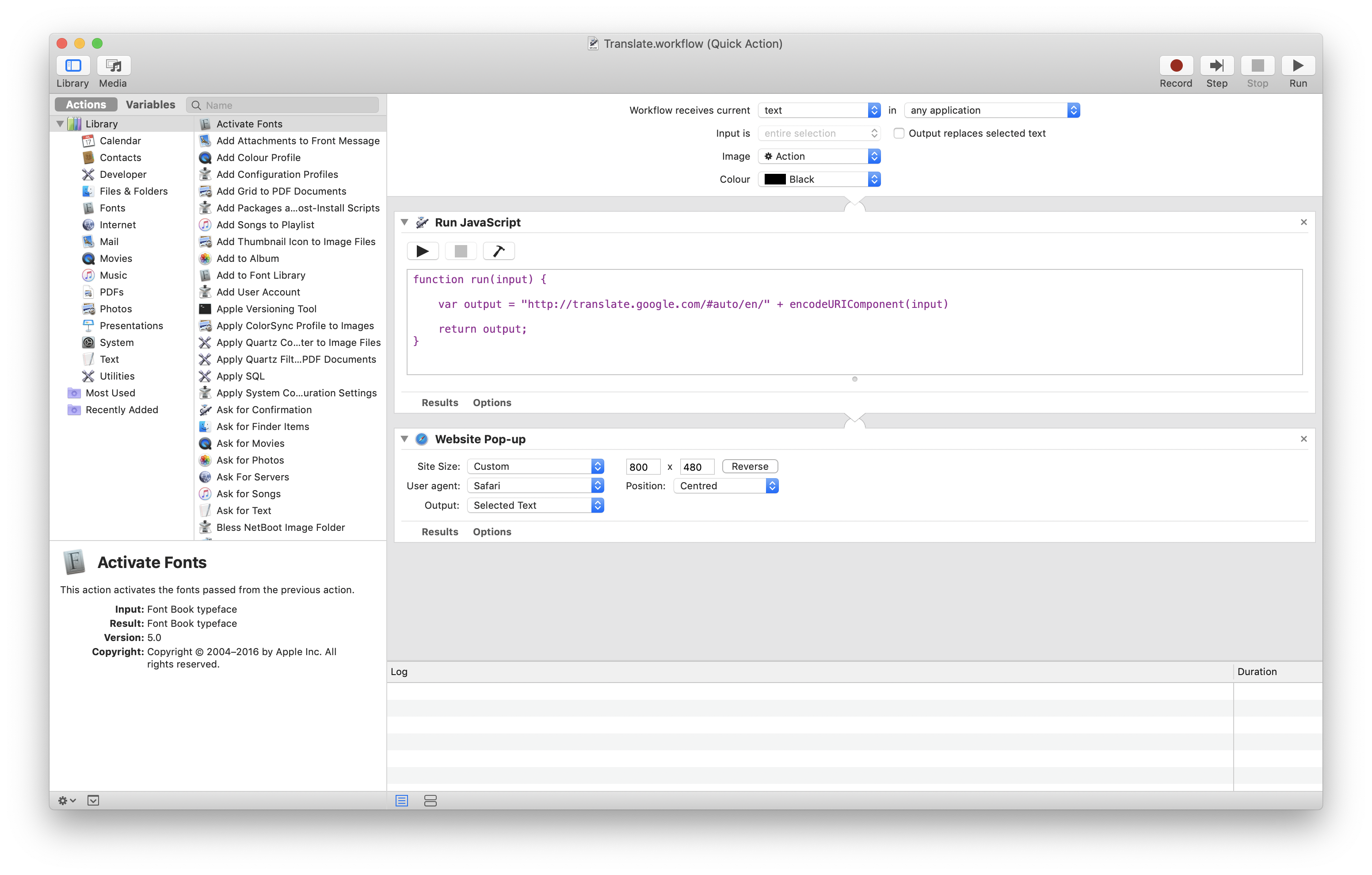 Translate Selected Text on Right Click Automator Tutorial
