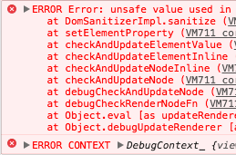 ERROR: UNSAFE VALUE USED IN A RESOURCE URL CONTEXT