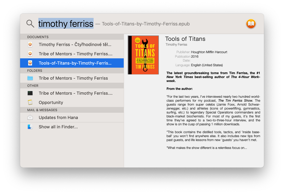 ePub Quicklook and Spotlight Plugins for Mac OS X