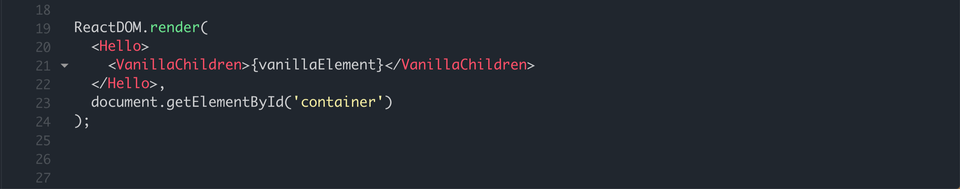 React Children Vanilla DOM element