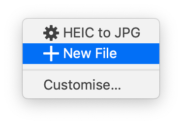 Right Click to Create New File on Mac OS X